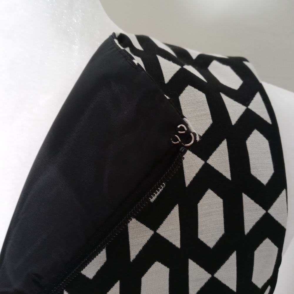 J. Crew Women Dress Size 2 Jacquard Black & White - Picture 7 of 9